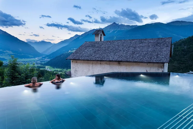 QC Terme Bagni Vecchi in Bormio with panoramic mountain views