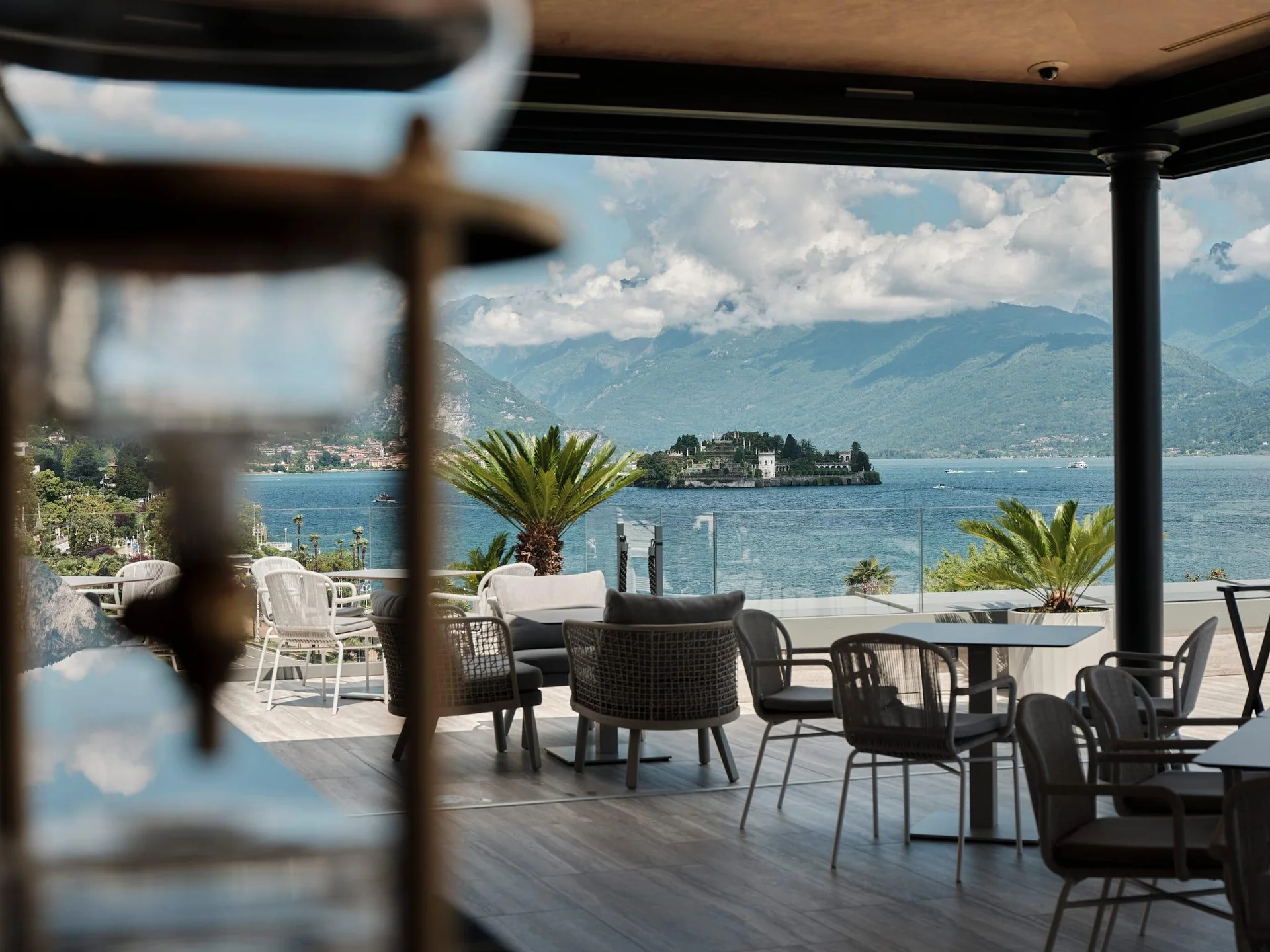 Rooftop Perlage terrace with views of Borromean Islands